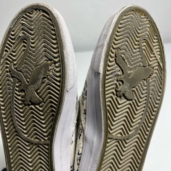 Women' American Eagle Sneakers 7 Casual Flats Canvas Skull Slip On Model #3351 - Picture 8 of 11